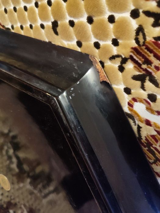 Восьмигранная картина. Старый Китай. Дерево. Перламутр Журавли