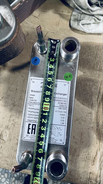 Danfoss пластинчастий теплообмінник фреон - вода, 30 бар