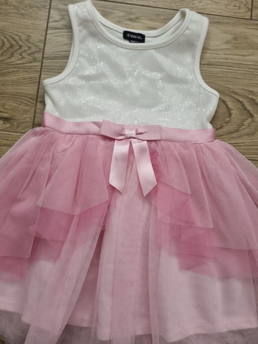 2 x Sukienka na ramiączka tiul cekiny dziewczynki r. 3l / Bliźniaczki