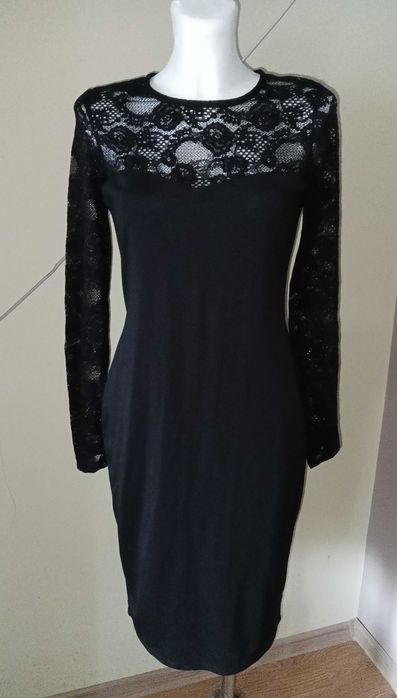 Czarna sukienka z koronką Tom&Rose M elegancka gothic lolita witchy