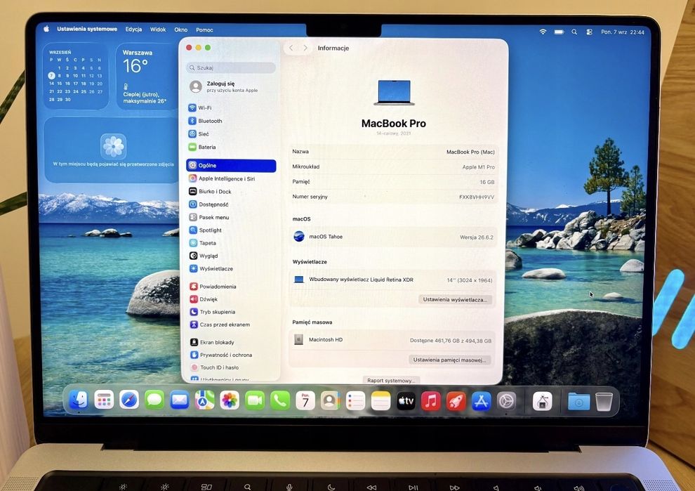 Laptop Macbook Pro 14 m1 pro 16gb 512gb