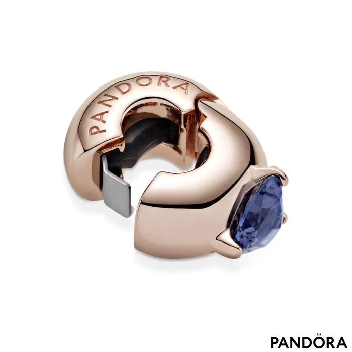 Pandora Rose Blue Heart Solitaire Clip