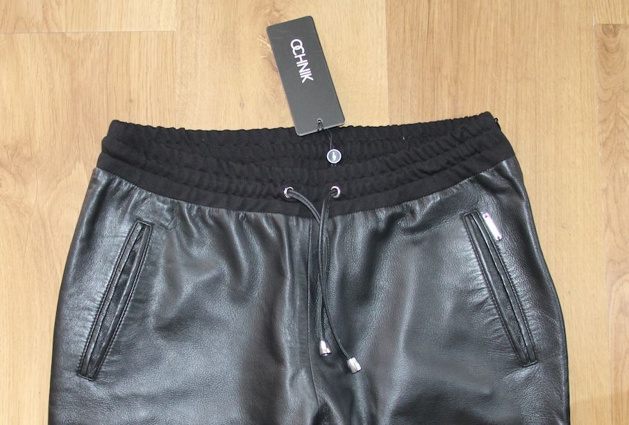 Skóra OWCZA ochnik skórzane czarne spodnie 36 s 34 xs motocykl pierre