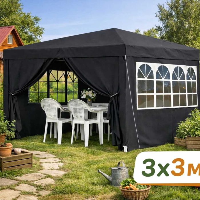 Садовый павильон Беседка Торговый тент 9/12 м² Окна Защита UV