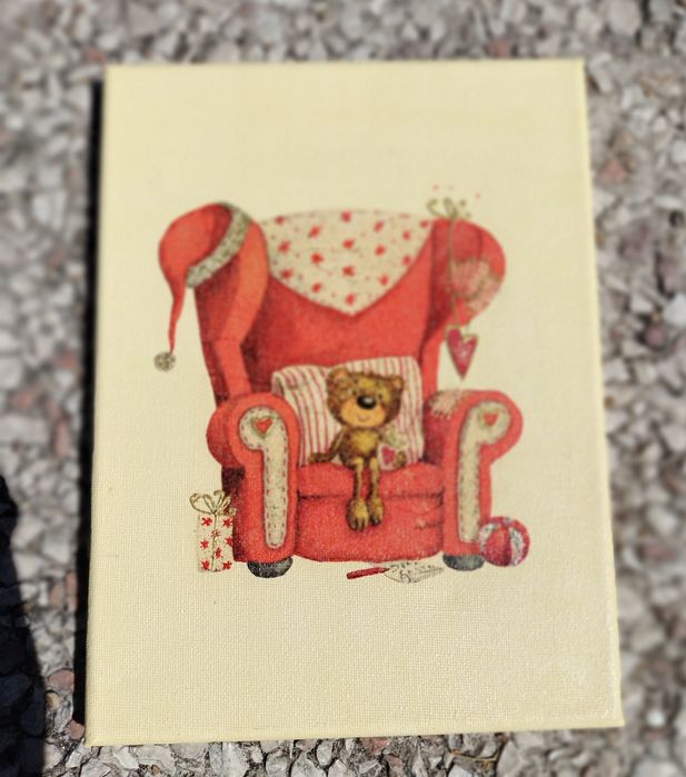 Napkin technique bear canvas.64861325512449120