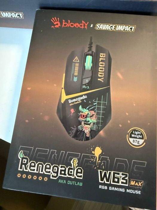 Комплект Миша і килимок Bloody W63 Max USB Renegade Midnight