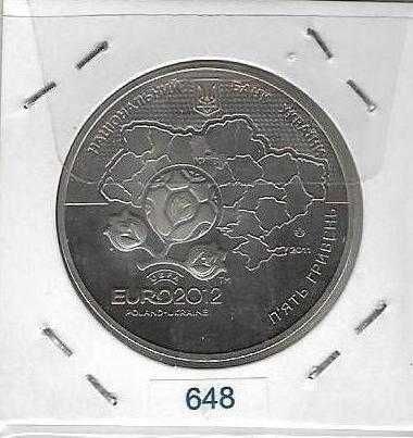 Ucrânia -- - 5 Hryvnen - 2011 - - - UEFA Euro 2012  -  Kyiv -- - Moeda