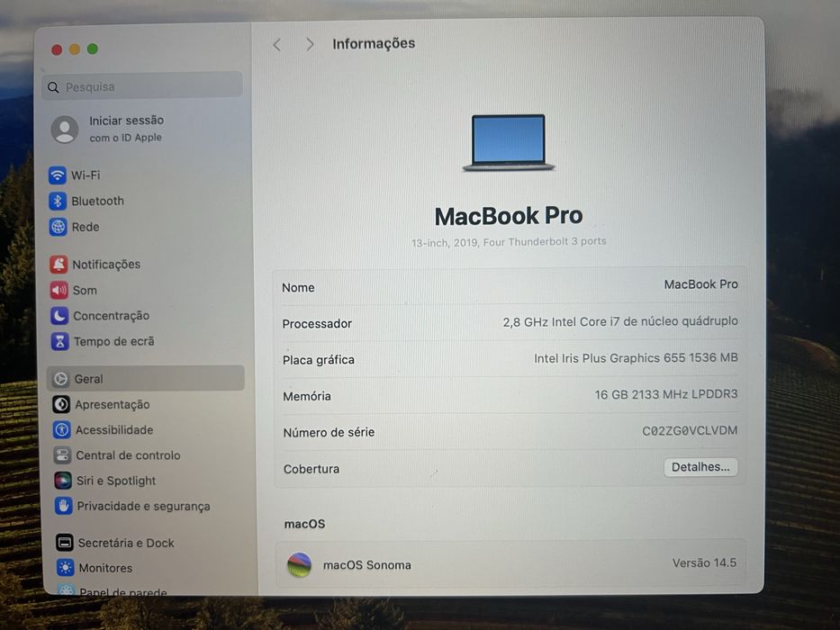 MacBook Pro 13” 2019 TouchBar i7 2.8Ghz 16Gb DDR4 1Tb SSD