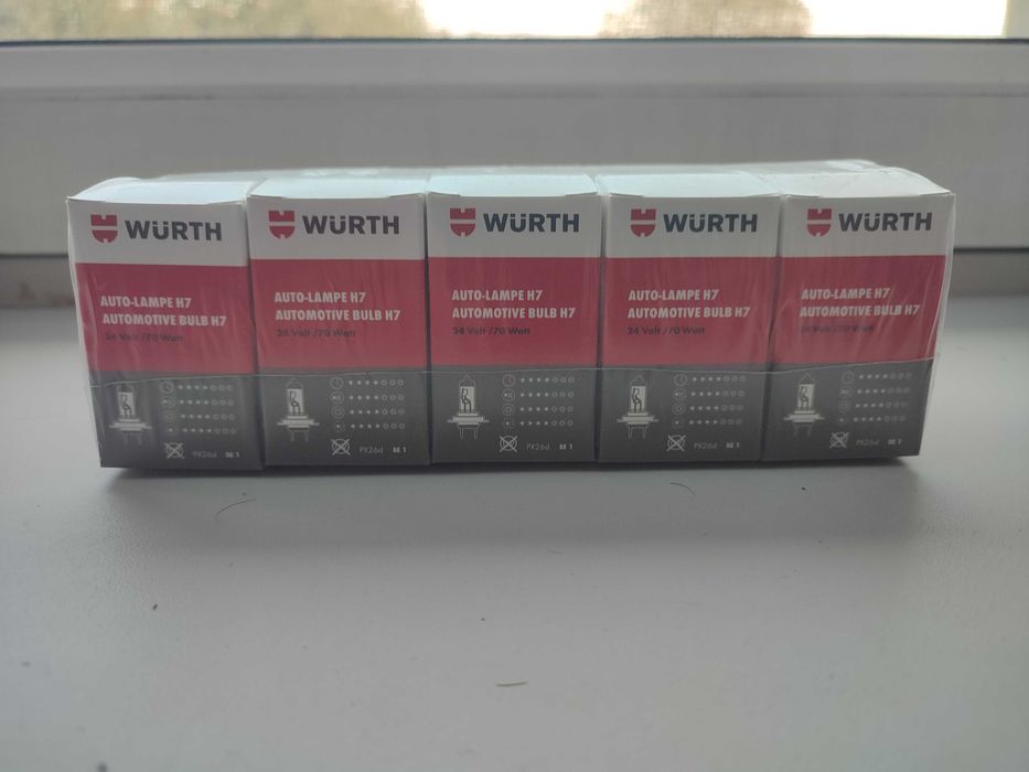 Wurth żarówki H7 - 10sztuk.