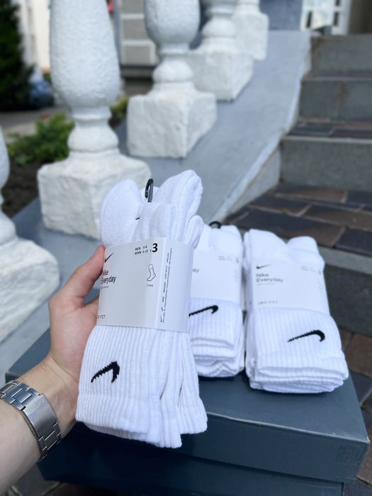 Носки Nike Everyday високі Cotton Cushioned білі 38-42, 42-46