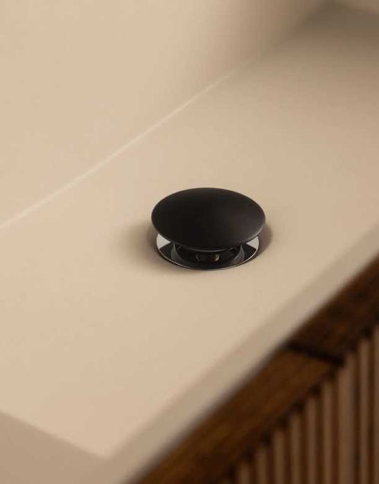 Válvula clic-clac com transbordo - preto mate - Sklum