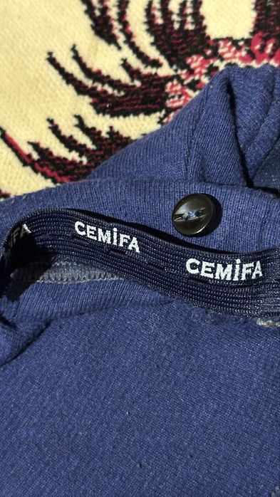 Джинси для вагітних Cemifa на флісі синього кольору