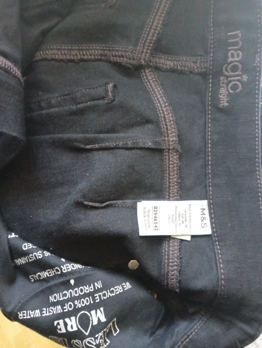 Super Spodnie jeansowe Marks & Spencer M/L jeansy z elastanem pas 95 c