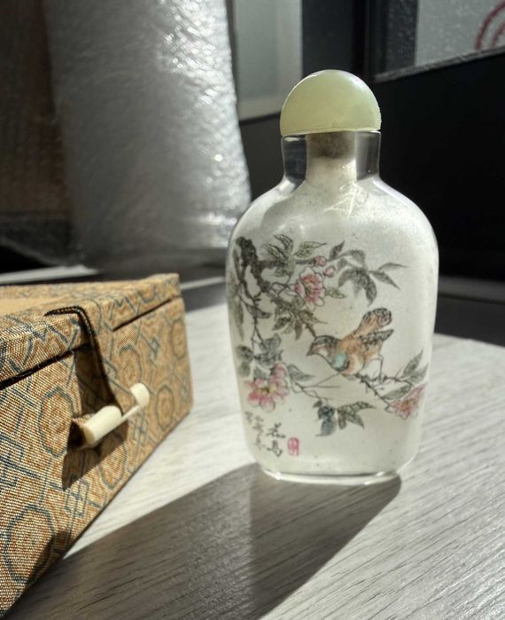 Frasco chinês de rapé em vidro pintado