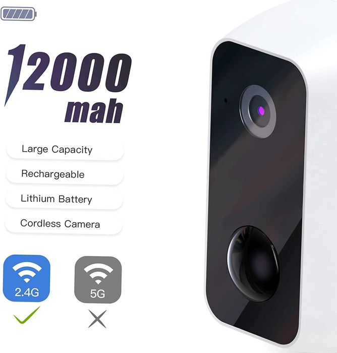 Câmara de vigilância 1080P wifi IR exterior com bateria 11500mAh