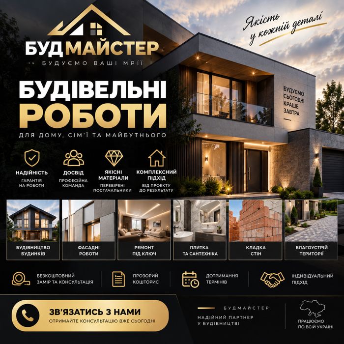 Будівництво будинків та ремонт під ключ