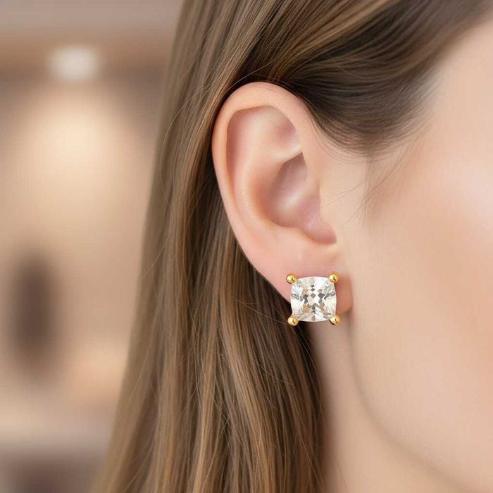 złote kolczyki Tous z kryształem górskim nieużywane