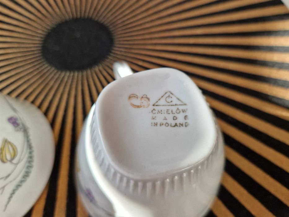 Komplet dwóch Porcelanowych filiżanek Chodzież Ćmielów