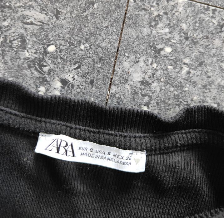 Top Zara S czarny prążek bluzka