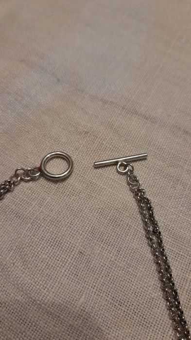 Grande colar de 2 voltas em prata