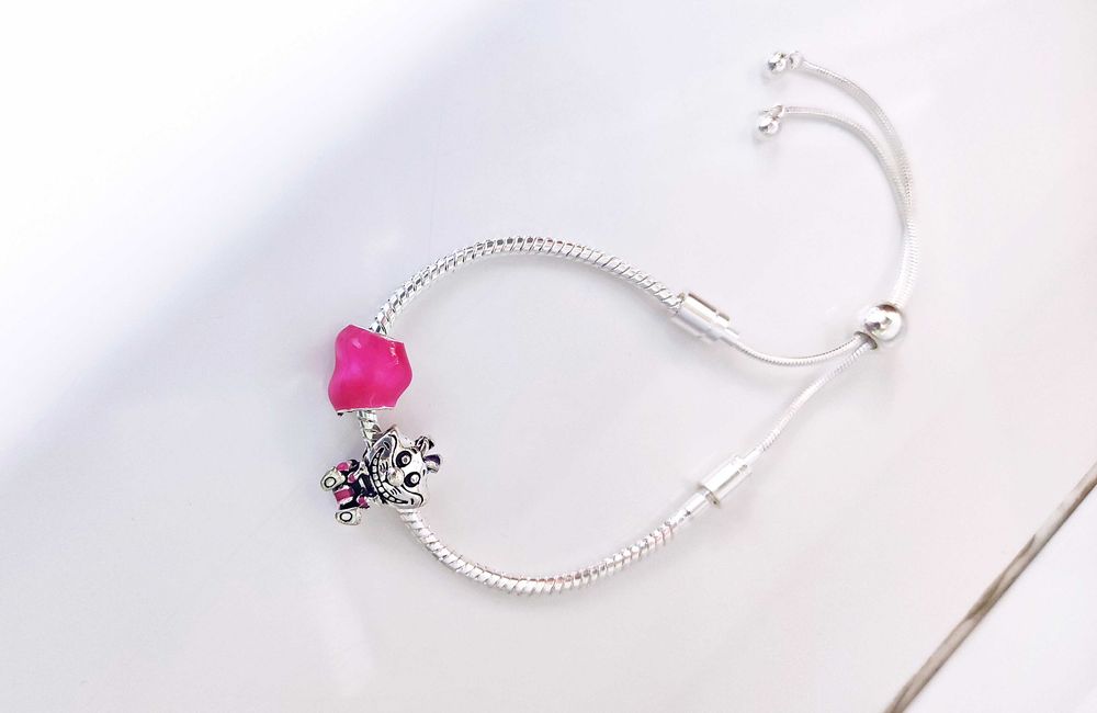 Bransoletka srebrna pandora modułowa regulowana do charmsy zawieszki #