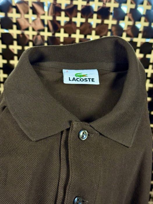 Лонгслів-поло Lacoste оригінал polo красива Лакоста S-M коричневе