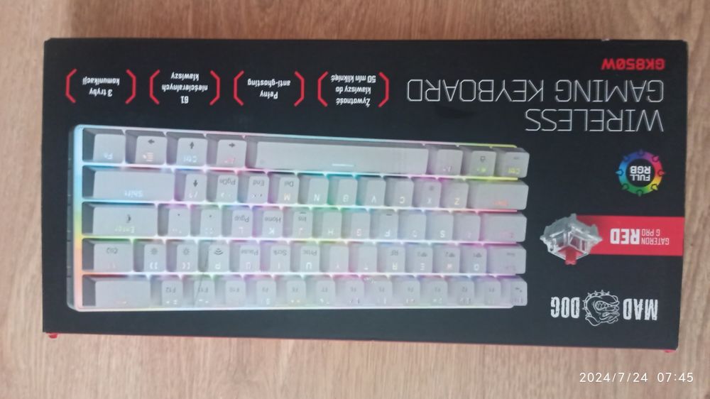 Бездротова механічна клавіатура MAD DOG GK850W RGB