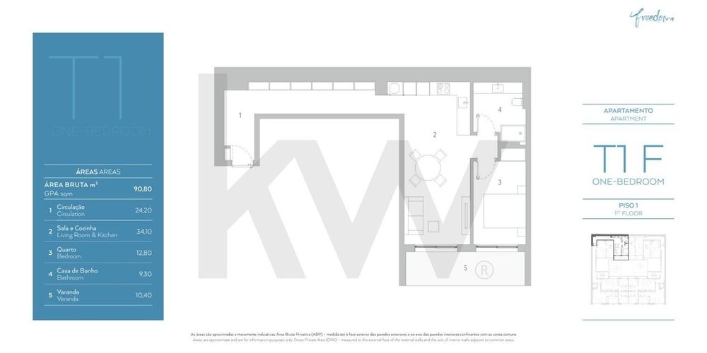 Apartamento T1 em Lisboa