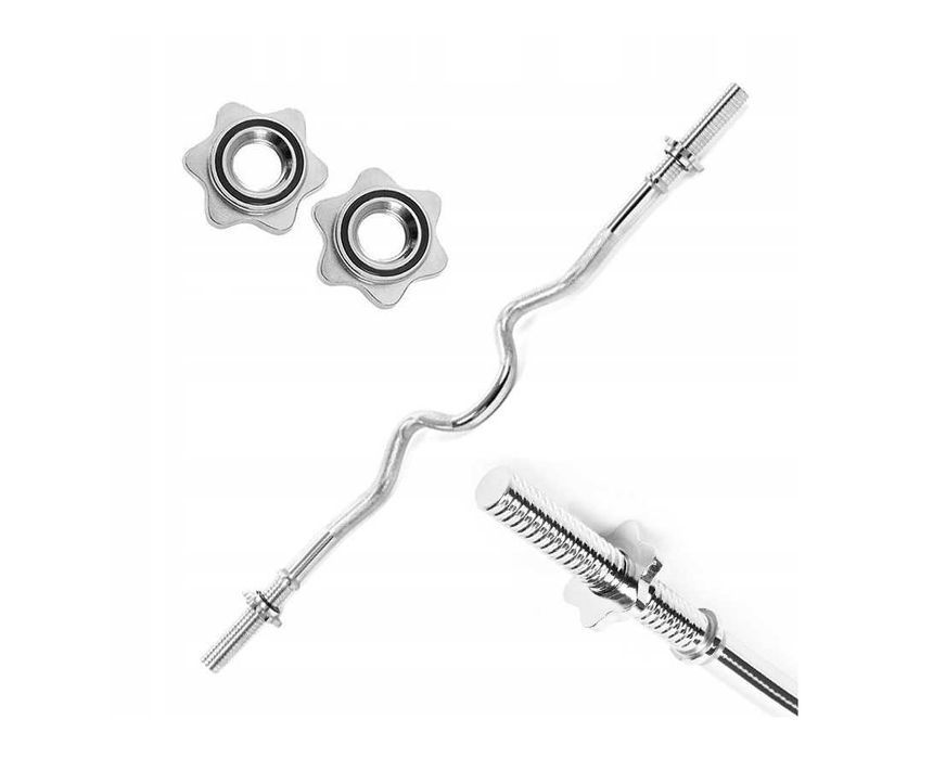 Gryf mocno łamany sztanga 120cm 28mm stalowy zacisk NOWY Ł