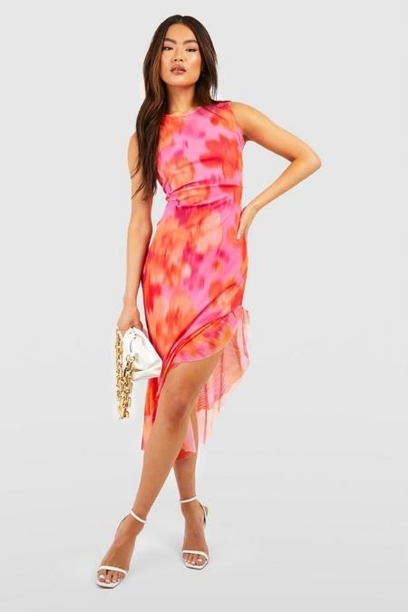 Boohoo 36 S Wzorzysta Sukienka Siateczkowa J29486