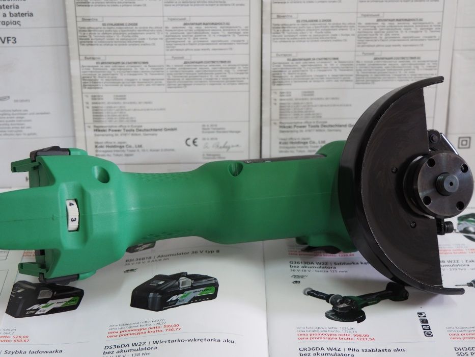 Szlifierka kątowa HIKOKI G 3613 DA bezszczotkowa regulacja obr. 36v