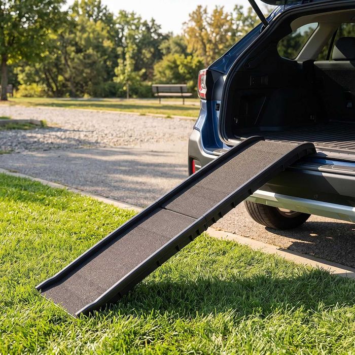 PORTES GRÁTIS - Rampa Dobrável para Cães 155 cm Antiderrapante para Carro e Camas Altas