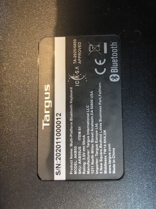 Klawiatura Bluetooth Targus AKB55 multi platform iOS Android Windows