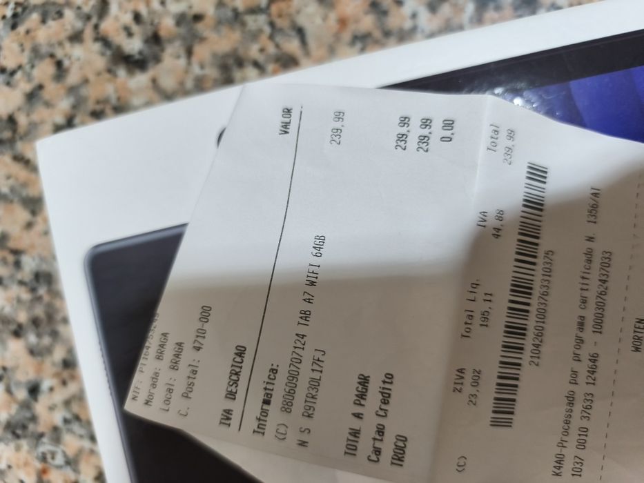 Tablet Samsung Galaxy Tab A7 WiFi 64Gb 

 Tablet praticamente