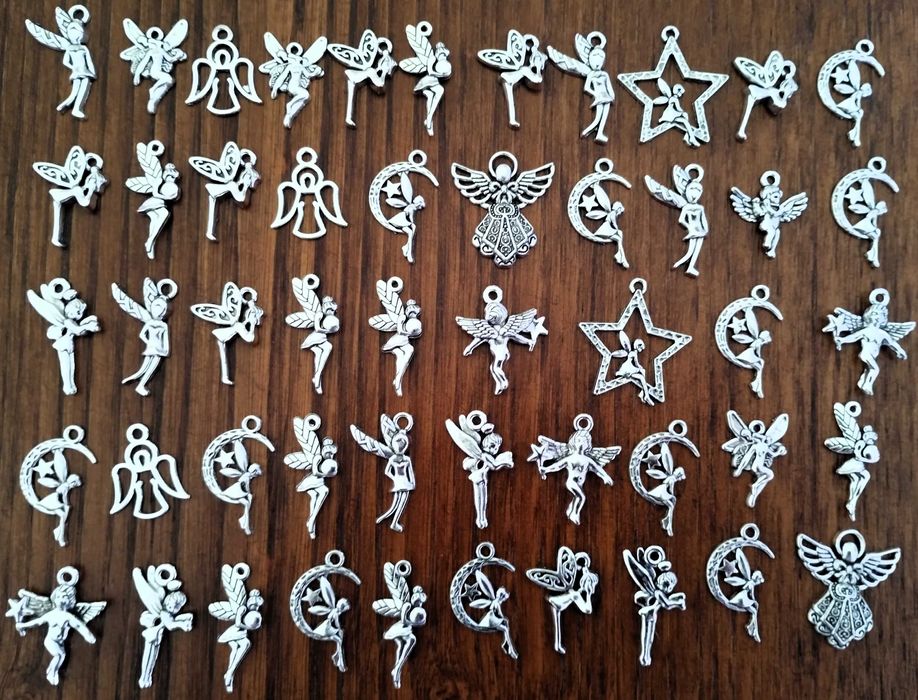 Conjunto 50 Pendentes Metal Pulseira Fio Brincos