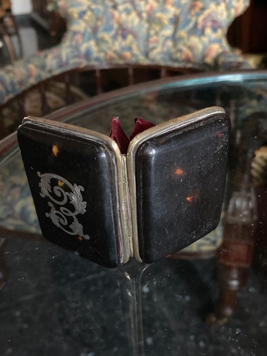 Porta-moedas Napoleão embutidos em prata Séc XIX 6,6 cm