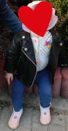 Kurtka skórzana dziecięca rok, 2l -3l, czarna, ramoneska, r 74,80, 92