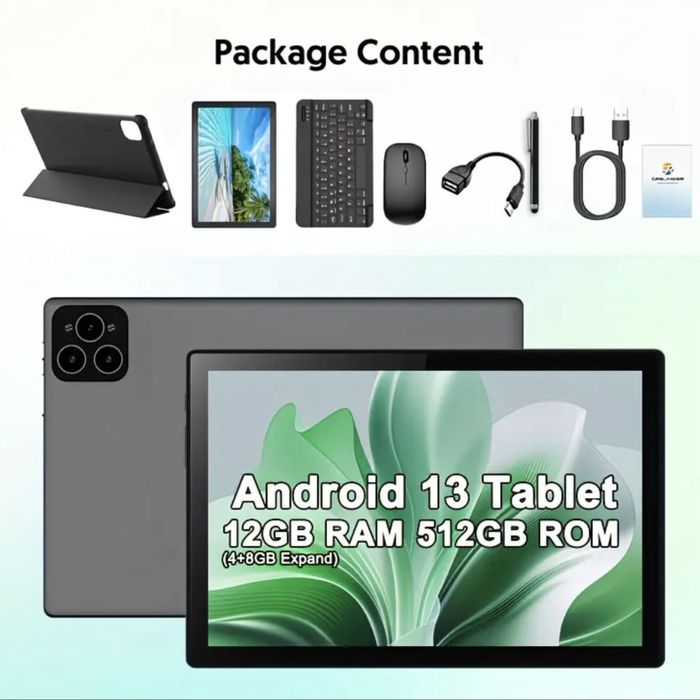 Планшет 512 Гб: чохол, стилус, клавіатура, миша. слот для сім карти