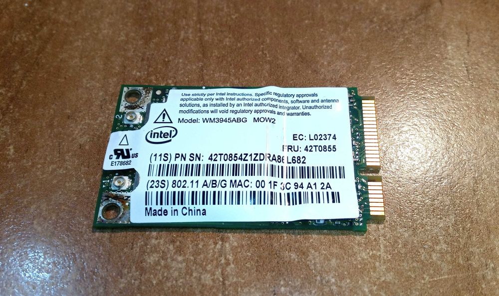 Karta WiFi Intel Anatel miniPCI-E WLAN WM3945ABG