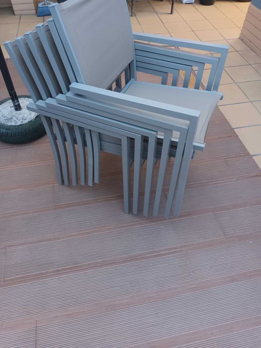 Vendo Conjunto 6 Cadeiras em Alumínio