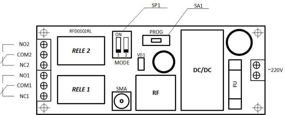 Радиореле RFD0102RL