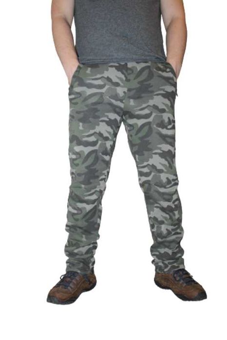 Spodnie dresowe męskie ocieplane moro rozmiary od M do 10XL