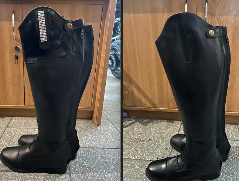 Buty jeździeckie, Oficerki skórzane.