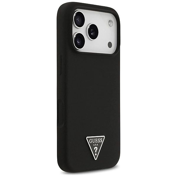 Etui Guess Silicone Triangle Logo MagSafe do iPhone 17 Pro - czarne