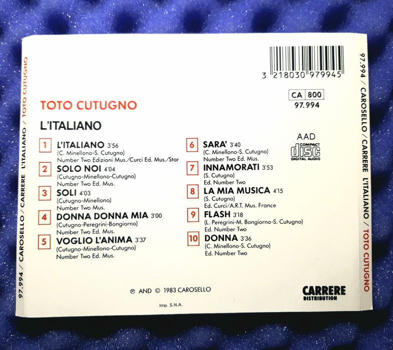 Toto Cutugno – L'Italiano (CD, 1983?)