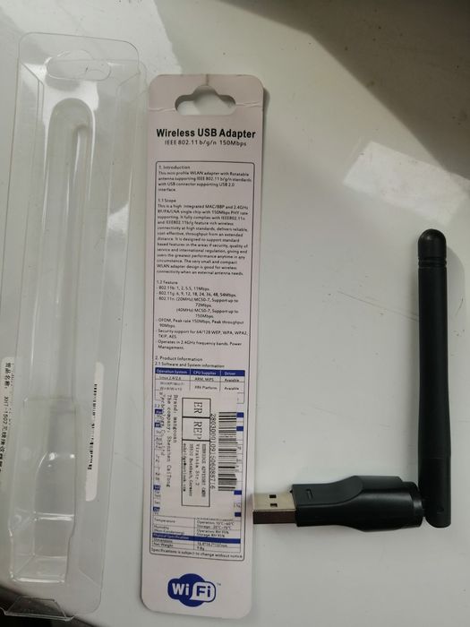 Wi-Fi адаптер USB для ПК, ноутбук, Т2 приставок Чип Ralink MT7601