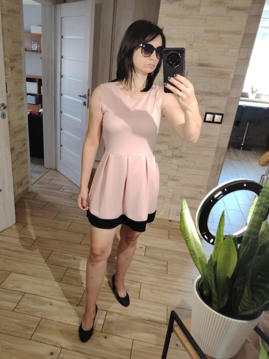 Sukienka pudrowy róż r. M