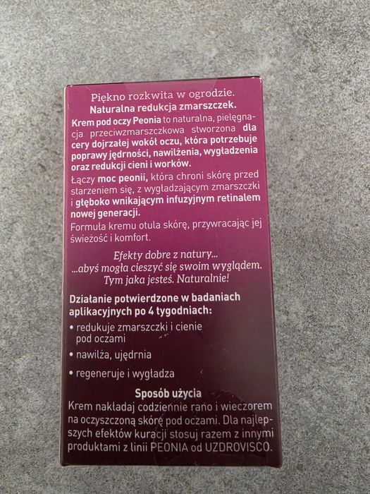 Uzdrovisco peonia krem pod oczy redukujący zmarszczki