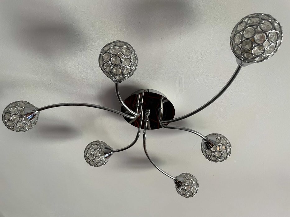 2X Candeeiro de Tecto 5 Luzes com Esferas Decorativas