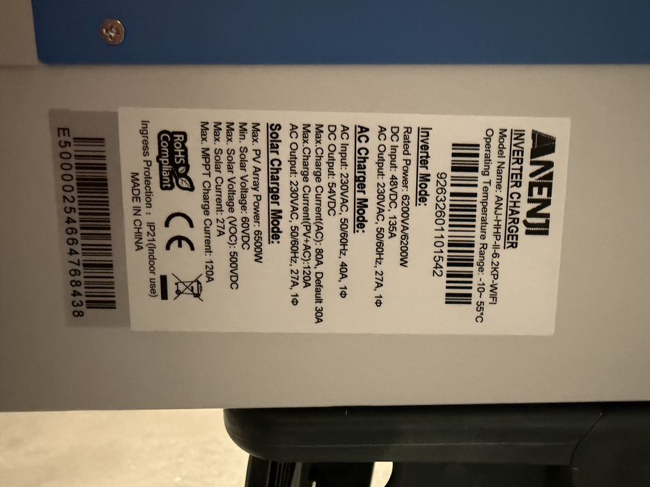 Inwerter Anenji 6,2 kW parallel WIFI